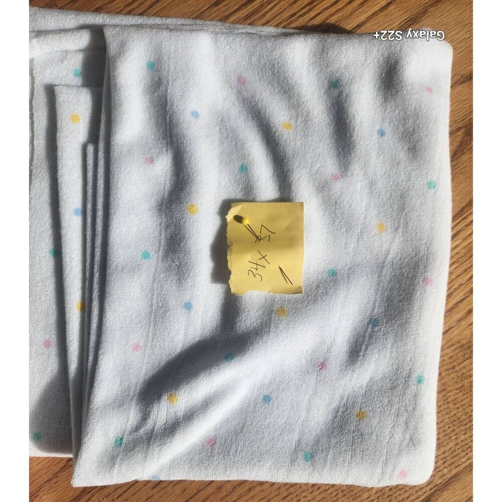 Two Knit Fabric remnants-pastel & white stripe and pastel polka dot - Picture 4 of 9